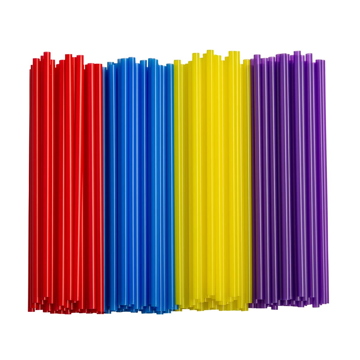 Photo 1 of [250 Pack] Disposable Plastic Drinking Straws - 7.75"High - Assorted Colors…