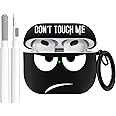 Youtec for Airpods 3 Case 2021, Don't Touch Me for Airpods Cover with Keychain Soft Cute Shockproof Cover for Women Men Compatible with for Airpods 3 Charging Case -Black