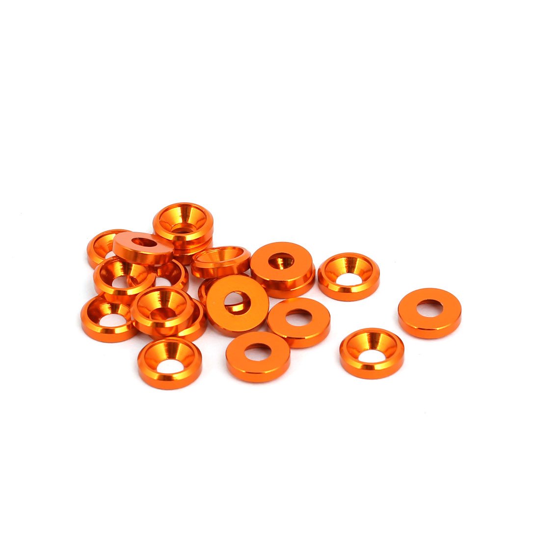 Sourcingmap M3 Aluminium Alloy Cup Head Engine Bay Bumper Washer Orange 20pcs
