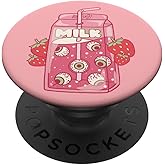 Weirdcore Aesthetic Kawaii Strawberry Milk Carton Eyeballs PopSockets Adhesive PopGrip