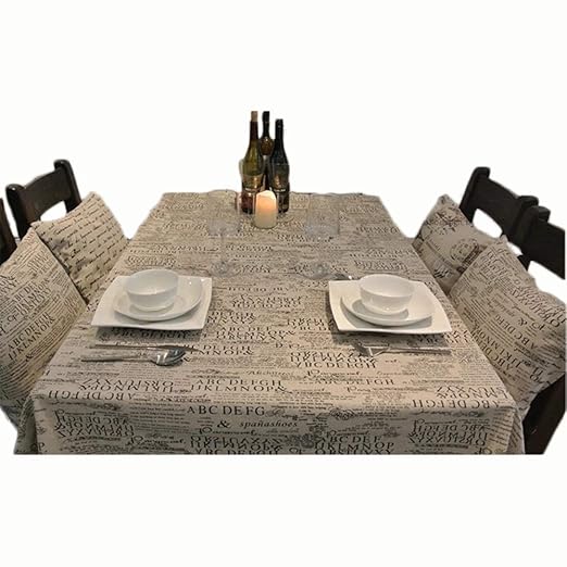 Trrjy - Mantel con Base de algodón y Lino, diseño de Letras de ...