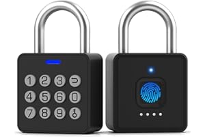 Anweller Fingerprint Gym Locker Lock with Code Keypad, Waterproof Gate Locks for Outdoor Fence, Keyless Entry Smart Combinati