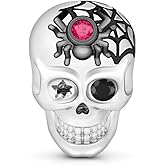 GNOCE Skull Charms for Bracelet 925 Sterling Silver Halloween Charms for Women Wife Christmas Gift