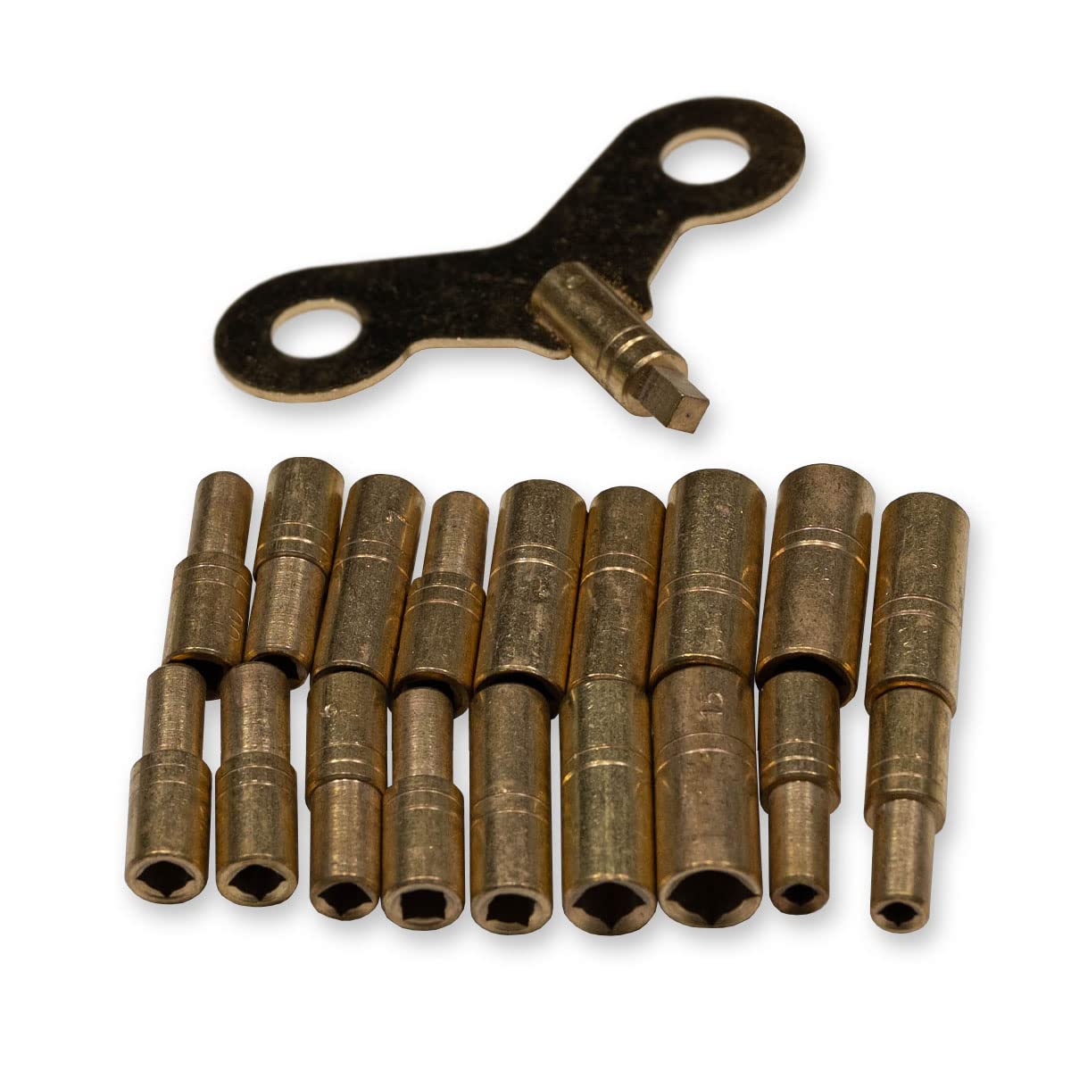 Set of Clock Winding Keys Kit Size 000-15 For Mantle Longcase & Grandfather Clocks