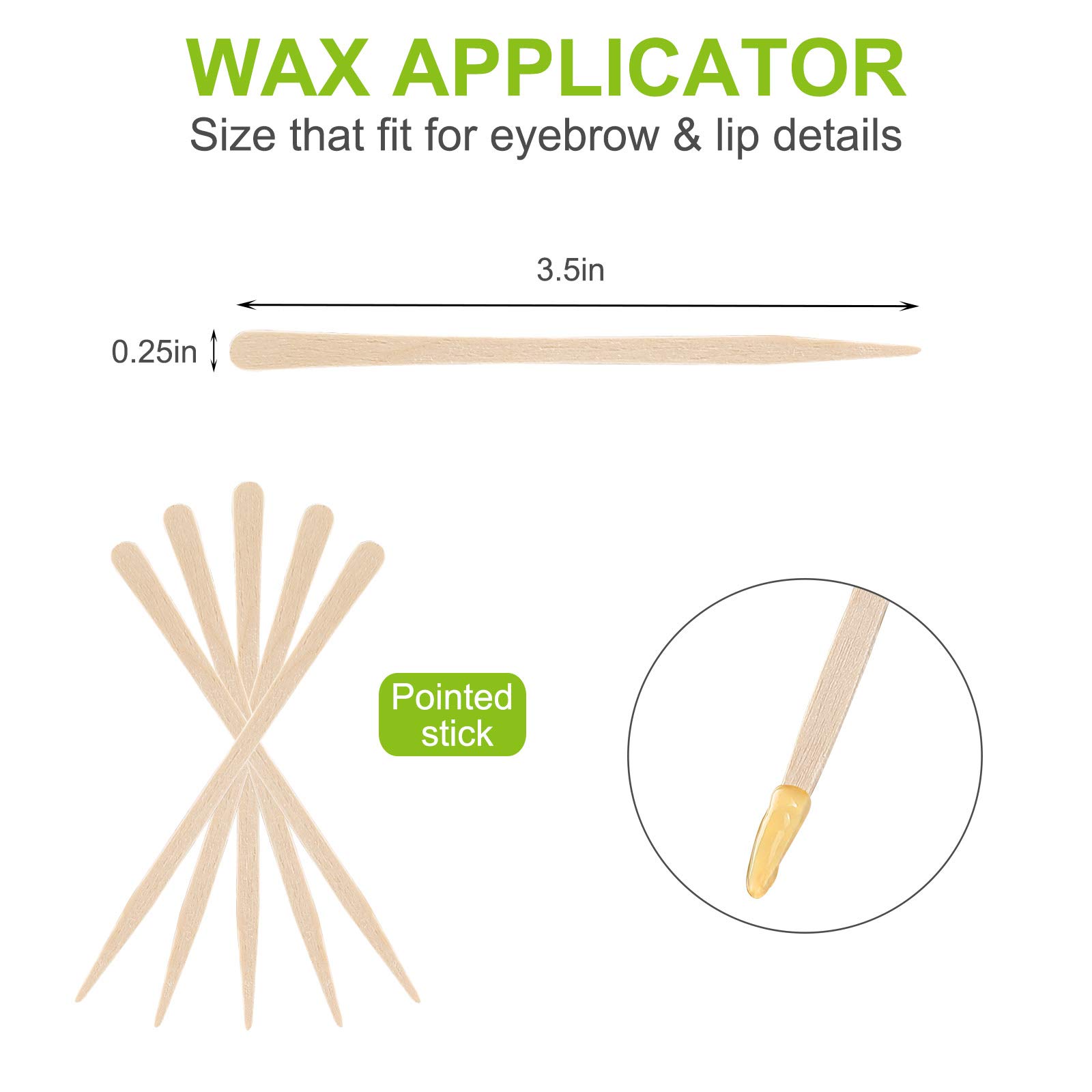 1200 Pack Wooden Waxing Sticks Wax Spatulas Sticks Small Wax Applicator Sticks Wood Craft Sticks Spatulas Applicator for Hair Eyebrow Nose Removal (Without Handle)