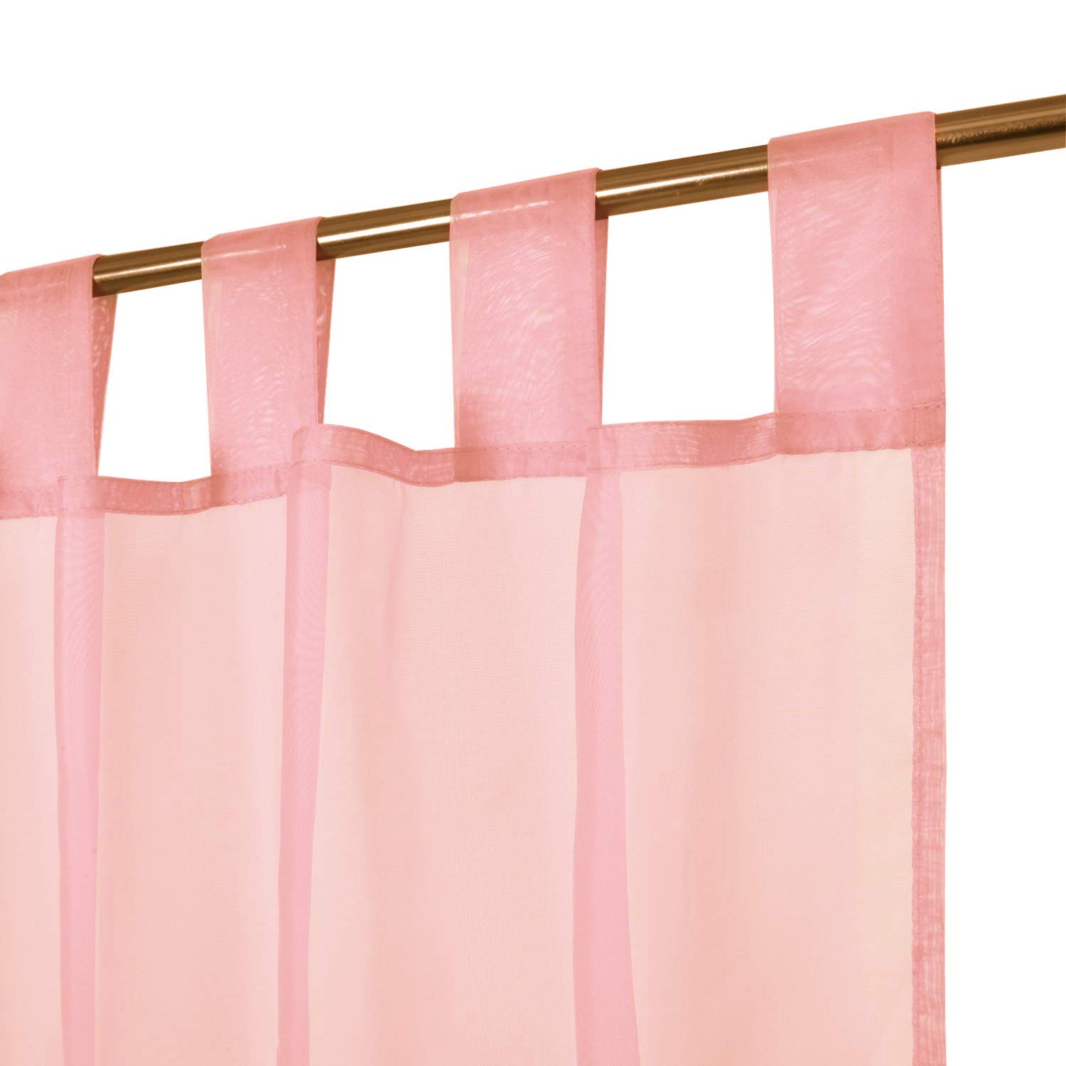 Megachest lucy Woven Voile Tab Top Curtain 2 Panels with ties (28 colors) (dusty rose, 56" wideX108 drop(W142cmXH274cm))