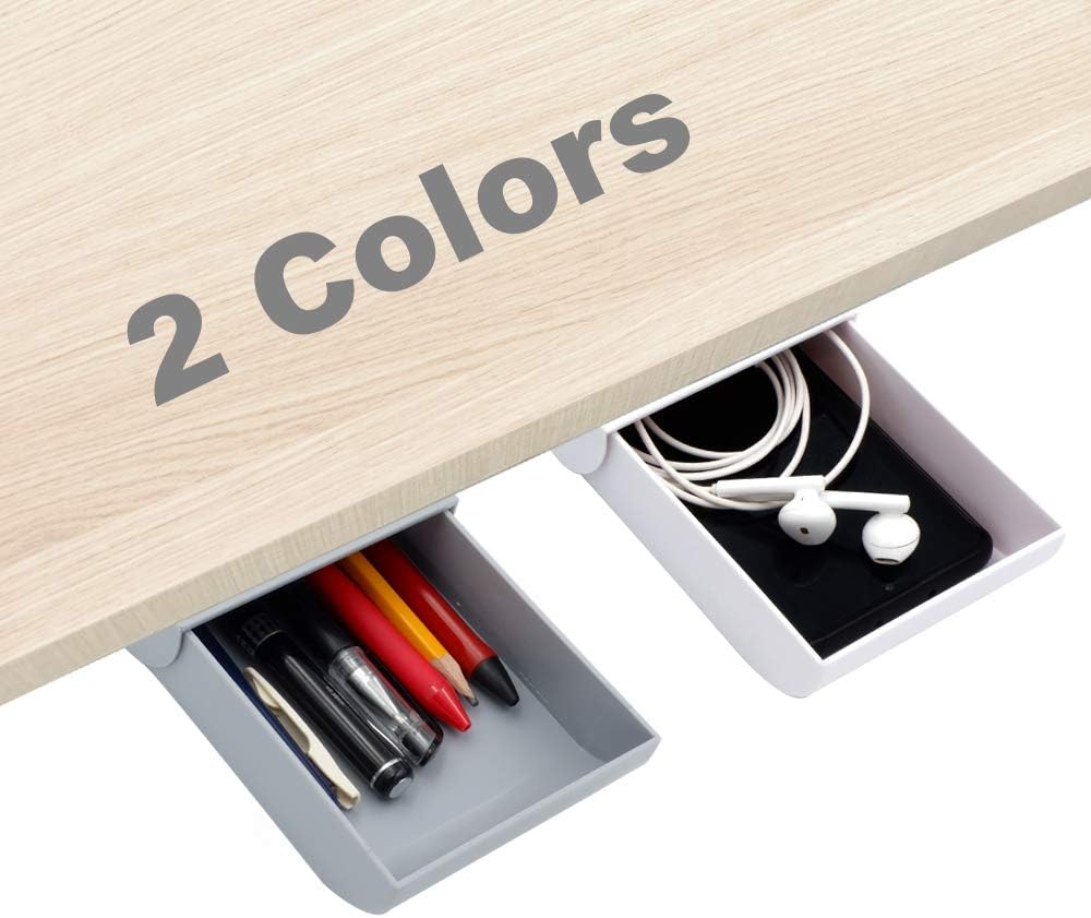 Organizador para cajón debajo del escritorio, 2 cajones para colgar en
