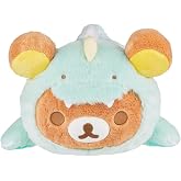 Rilakkuma San-X Original Plays with Dino Laydown Series Plush - Soft Green - 15-inch Plush