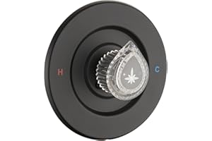 ULTRIMKIT Replacement for Moen Fit Chateau Valve Shower Faucet Trim Kit Only, Pull-on Push-off Design Knob Handle, Matte Black