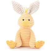 Apricot Lamb Corduroy Duck with Bunny Ears Soft Stuffed Animals 9''