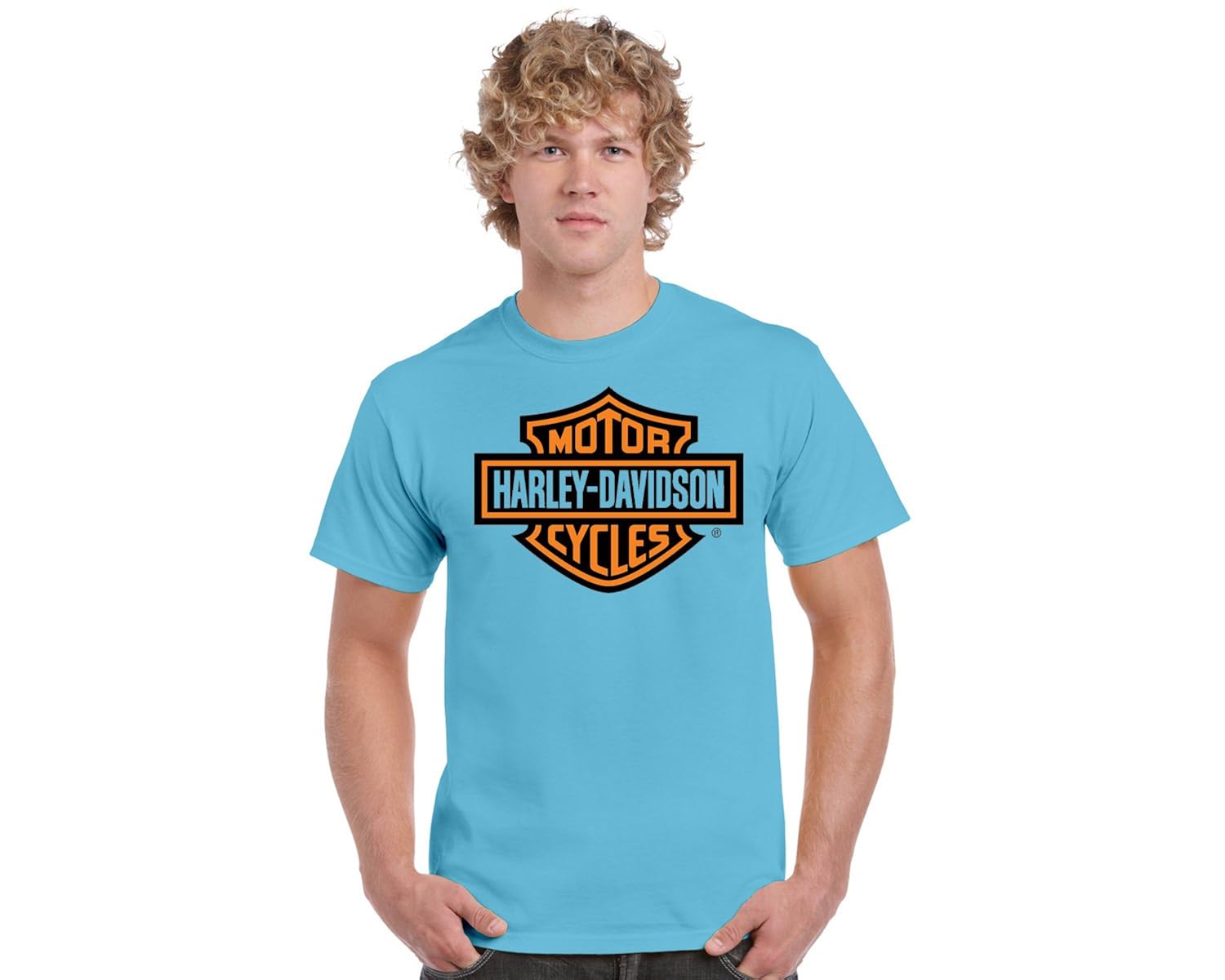 ecosoul harley davidson mens cotton half sleeve printed round neck t shirt