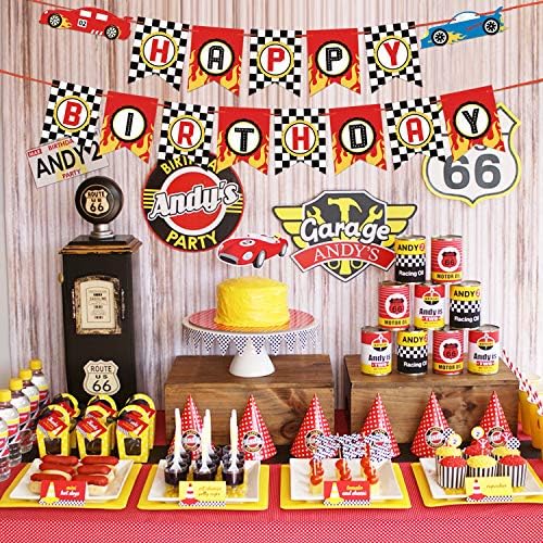 Amazon Com Race Car Happy Birthday Banner Pre Strung Let S Go Racing Checkered Flag Party Supplies Decoration Toys Games