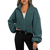 AUTOMET Womens Fleece Jackets Zip Up Oversized Sweatshirts Winter Clothes Long Sleeve Crop Sherpa Fall Outfits Fashion