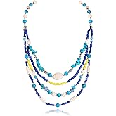 Bocar 4 Layer Statement Beaded Necklace Costume Strand Fashion Necklace for Women Gifts (NK-10787)