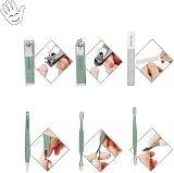 OWill 18pcs Manicure Set with PU Leather Case Green Nail Clipper Kit view 5
