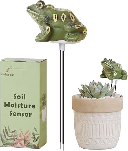 Amazon Com Gardenbasix Frog Soil Moisture Meter Houseplant Watering Alarm Plant Water Tester Hygrometer Sensor For Planter Water Remind Warning Alert Content Green Garden Outdoor