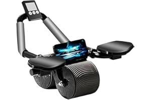 PAFAL Ab Roller Wheel with Elbow Support Automatic Rebound Abdominal Wheel Dolly Core Strengthening Trainer Fitness Belly Training Ab Roller 2023 New with timer ABs Roller Wheel Core Exercise Equipment