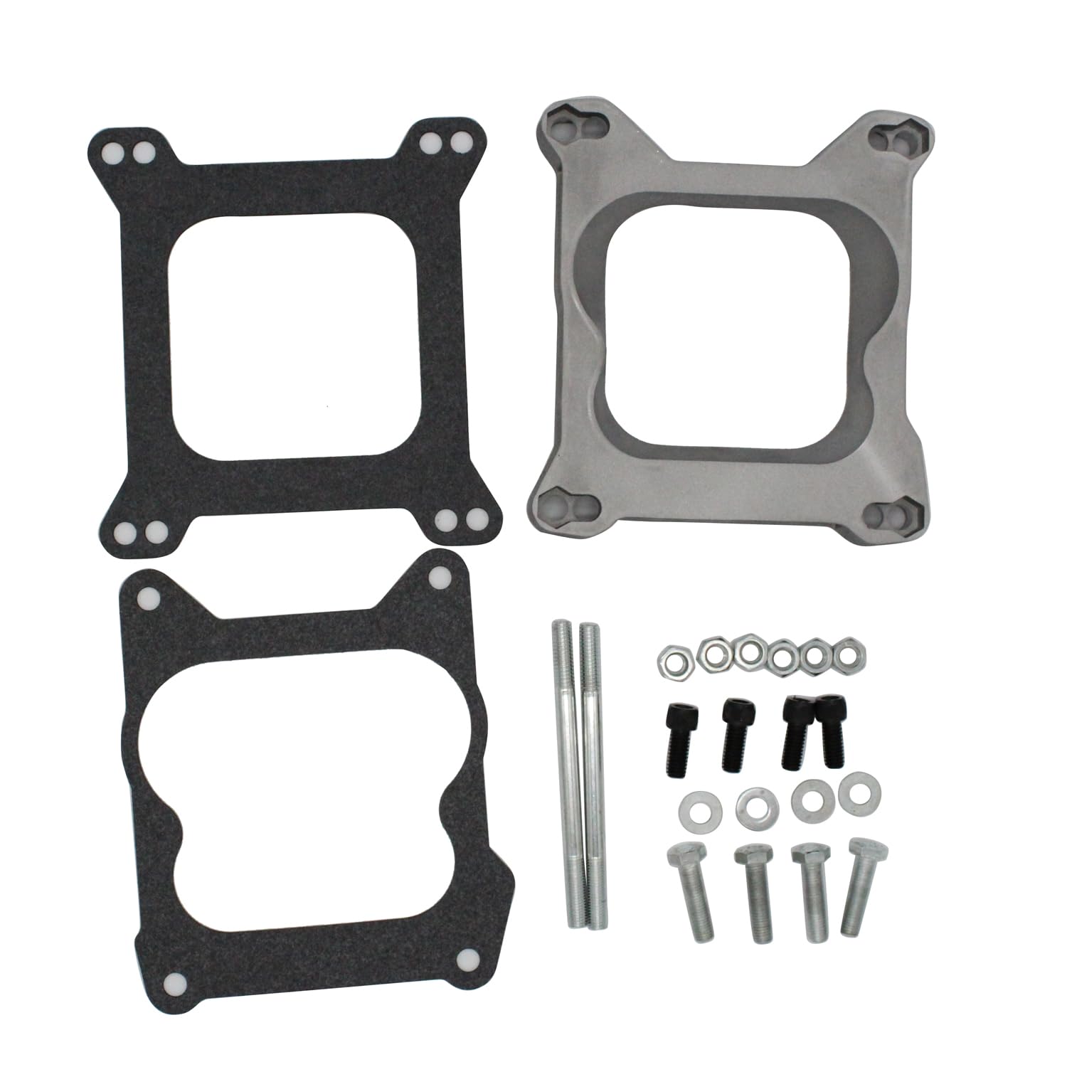 Photo 1 of 1 Set SHLPDFM Carburetor Spacer 3/4" Plastic Phenolic 4-Barrel Square Bore Carburetors to Quadrajet Spread Bore