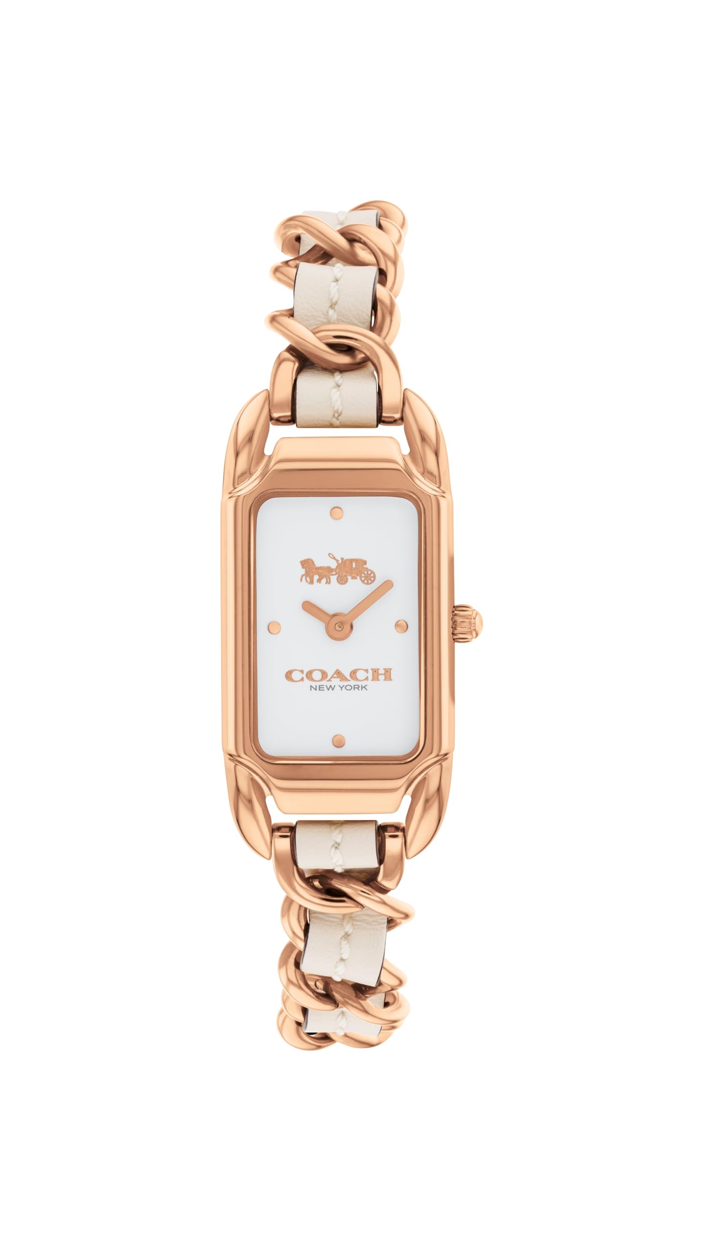 Coach Cadie Women's Watch - 2H Quartz, Genuine Coach Leather, Chainlink Bracelet - Gift for Her - Premium Fashion Timepiece for Everyday Style - Adjustable- 17.50mm