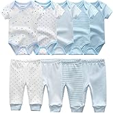 Kiddiezoom Unisex Newborn Baby Short-Sleeve Bodysuit Baby Layette Essentials Giftset Clothing Set