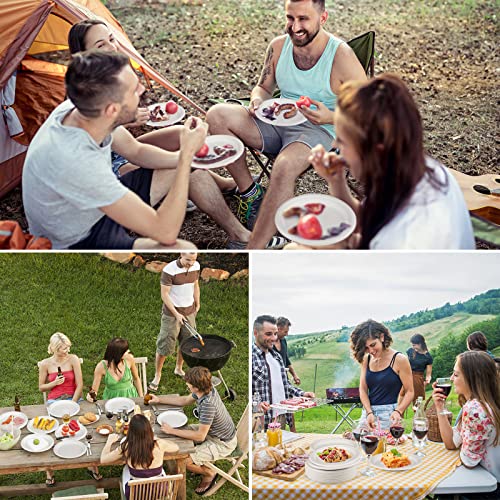 Fuyit 200 x Disposable Sugarcane Bagasse Plates, Disposable Cutlery, Forks, Knives and Spoons for Parties, Camping and Picnics, Birthdays