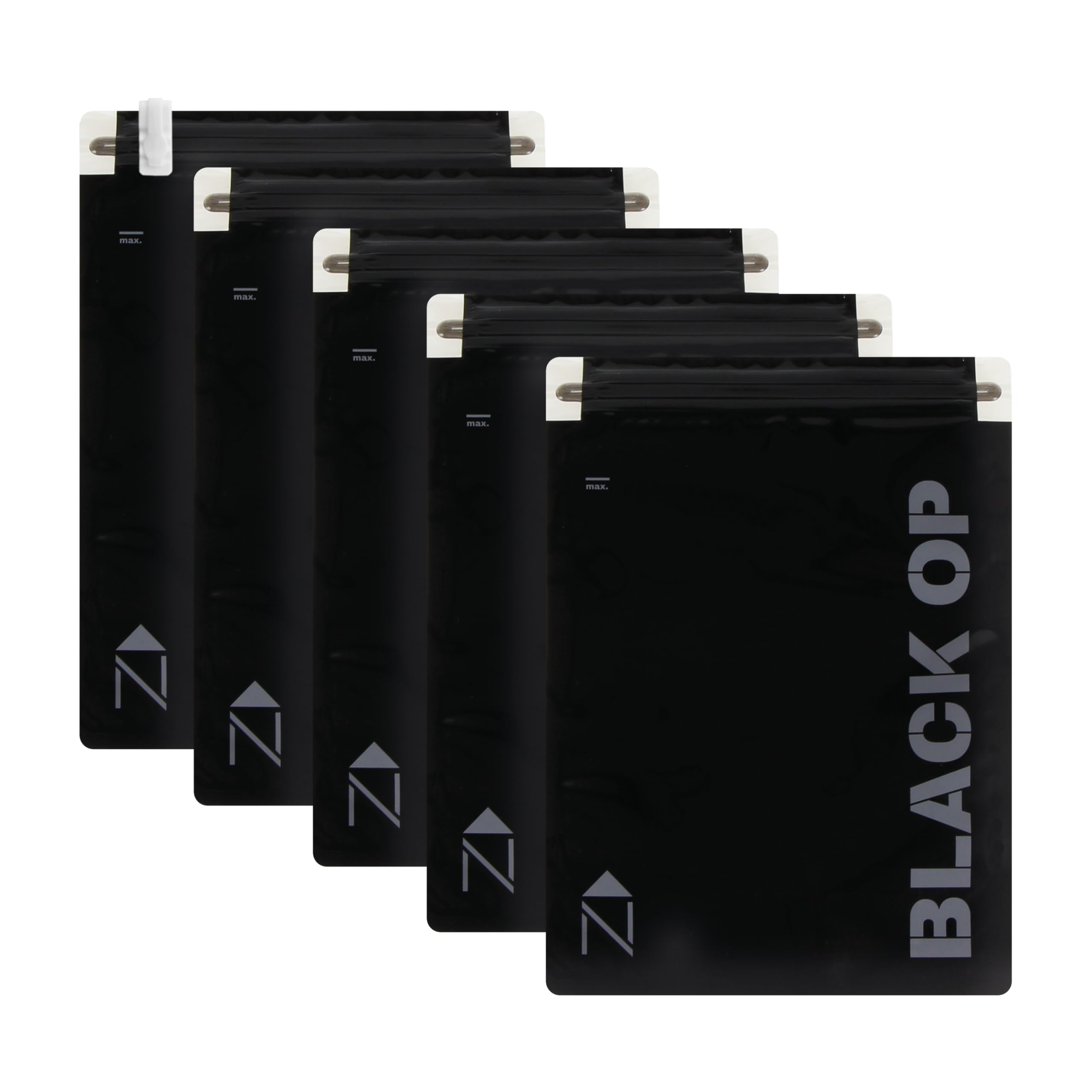 Noaks Bags 5 Pack Waterproof Bags IPX8 Air- and Odour Proof Travel Organizer Pack Sack, black, M | 5 bags, Pack sack