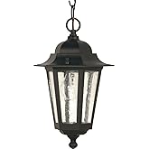 Nuvo Lighting 60/3476 Transitional One Light Hanging Lantern from Cornerstone Collection in Black Finish