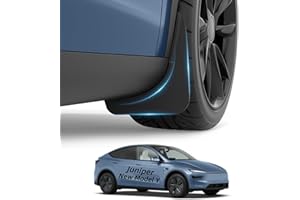 Qingchijun Tesla Model Y Juniper Accessories Mud Flaps 2025-2026 [ Protect Paint,No Drilling] OEM Upgrade Fixed Position: Sturdy PP; Hanging Position: TPV Rubber Plastic for Model Y Juniper (4 Pcs)