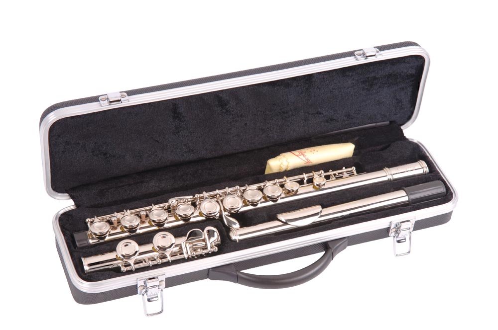Odyssey OFL100 Debut Closed Hole 'C' Flute Outfit with Deluxe Case - Quality Instrument, Silver Plated with Straight Headjoints - Ideal for Beginners and Professionals