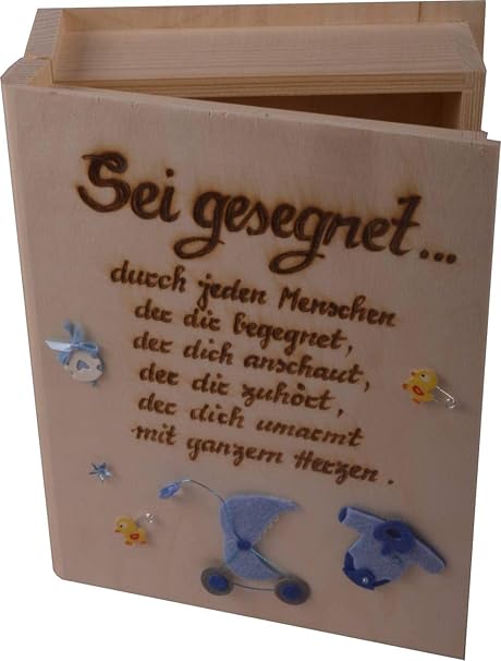 Leben mit Holz Caja de Madera para Libros (24 cm), diseño de niña: Amazon.es: Hogar