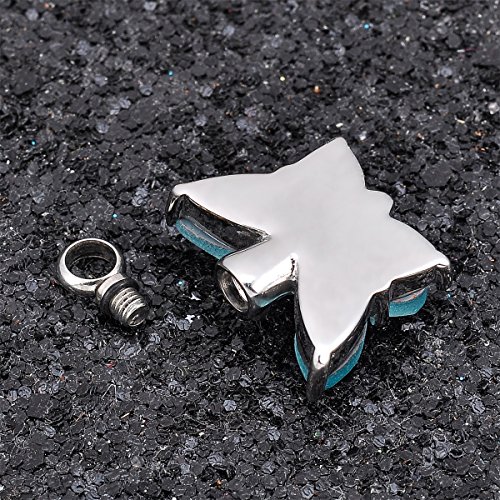 Valyria Cremation Jewelry Flying Butterfly Urn Pendant Keepsake Memorial Necklace (Green)