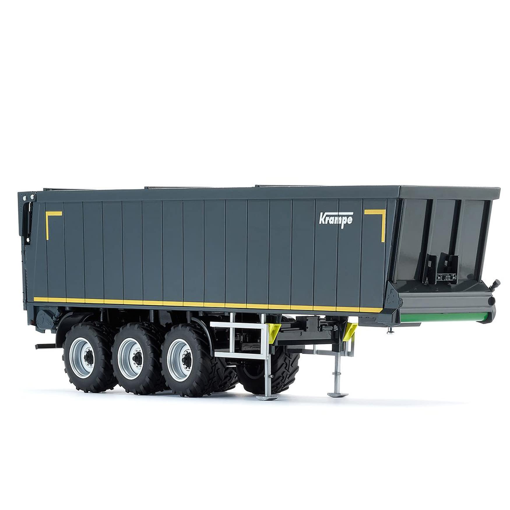 WIKING 077658 Krampe SB II 30/1070 Conveyor Belt Trailer, Model, 1:32, Metal/Plastic, For Ages 14+, Multiple Features, Moving Tailgate, Telescopic Supports, Grey