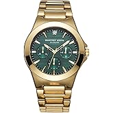 Geoffrey Beene Men's Gunmetal Metal Dress Watch Classic Quartz, Elegant Design, Water-Resistant (Gunmetal)