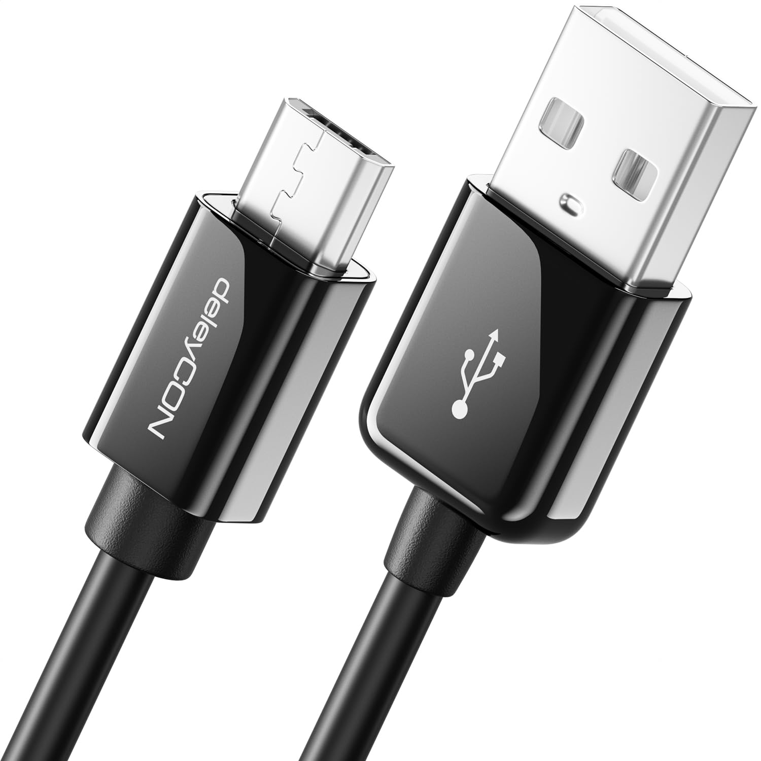 deleyCON 3m (10 ft) micro USB to USB cable / sync cable / charging cable / data cable - Black - micro USB B to USB A connector for Samsung Galaxy / Sony Xperia / Nokia Lumia / LG etc.