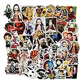 50PCS Anime Janpan Demon Slayer: Kimetsu no Yaiba Stickers Laptop Sticker Computer Bedroom Wardrobe Car Skateboard Motorcycle Bicycle Mobile Phone Luggage Guitar DIY Decal (Demon Slayer)