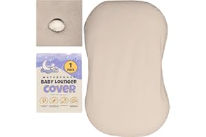 SNUGGLEKID 100% Waterproof Baby Lounger Cover - 2-Ply Organic Cotton Slipcovers Keep Your Lounger Clean & Your Baby Comfy - Machine Washable - (Lounger Not Included) - Cream