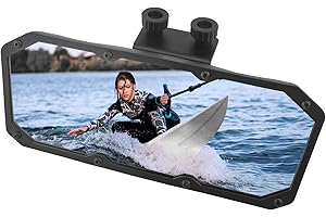 Funnywhale Boat Mirror，4"x11" Marine Mirror for Ski Boats Pontoon Boat Water Sport Wakeboarding Surfing with 0.4"-1.15" Windshield Frames