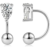 Gacimy Huggie Half Hoop Earrings for Women with Ball Screw Back, 1/2 Inches Small Gold Hoop Earrings