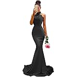 dys women's sequins mermaid prom dress spaghetti straps v neck backless gowns