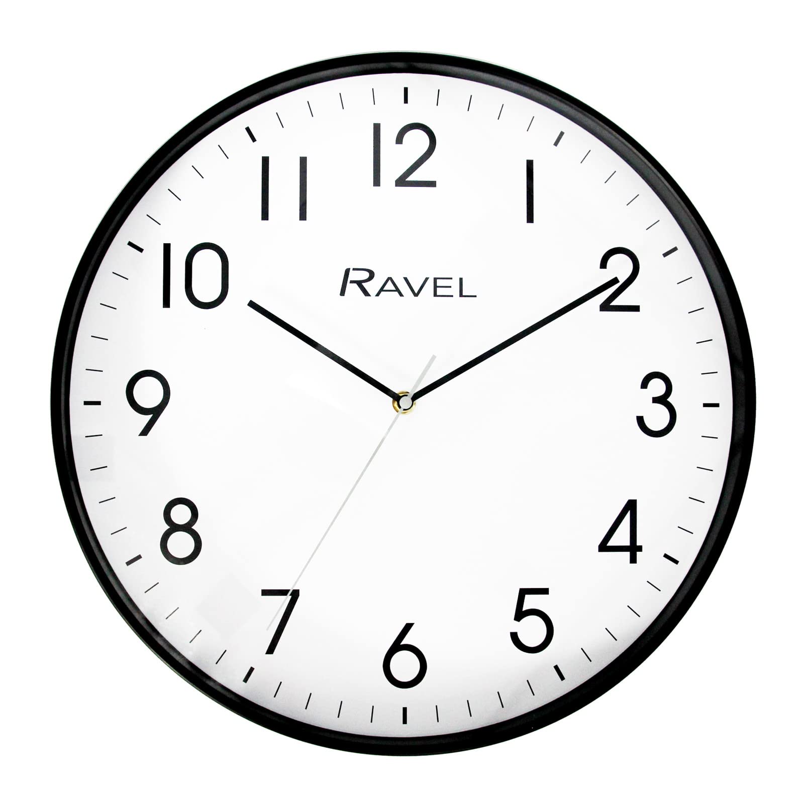 Ravel - Modern 40cm Office and Kitchen Wall Clock - Analogue Quartz - RWC.40.3 - Black — image 1