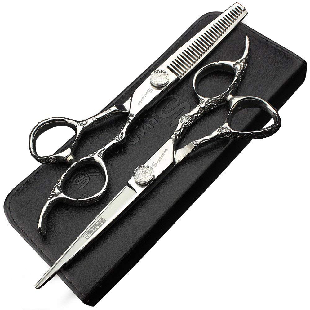 Professional Hair Dressing 6/7/8 Inch Straight Cutting Scissors (6 Inches, Pack of 2)
