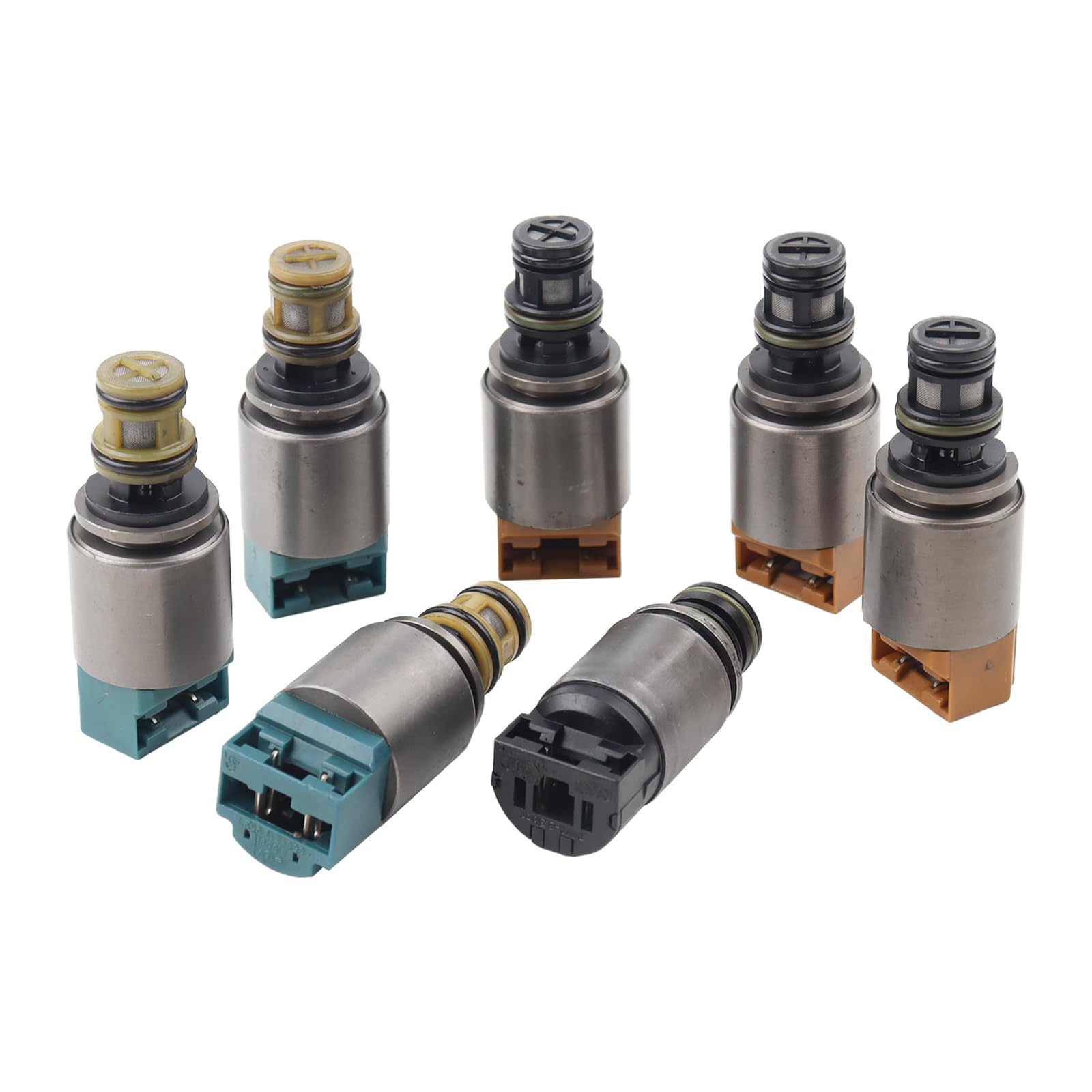 Photo 1 of SAOKNCE 7Pcs 6-Speed Transmission Shift Solenoid Kit Compatible with 2002-2011 BMW X3 X5 323i 325i 335i Audi A4 A6 Q7 & More Replace# 6HP19 6HP26 6HP32 6HP21 6HP28 6HP34 1068298045 1068298046