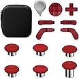 Metal Thumbsticks for Xbox One Elite Series 2 Controller, 13 in 1 Xbox Controller Elite Series 2 Replacement Gaming Accessories with Bag, Metal Mod 6 Swap Joystick, 4 Paddles, 2 D-Pads, 1 Tool, Red