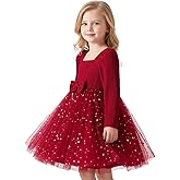NNJXD Flower Girl Tulle Dress Elegant Princess Long Sleeves Party Winter Autumn Clothes