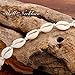 BAROGIRL Shell Necklace Choker White Seashell Necklace Handmade Cowrie Necklace Adjustable Beach Jewelry for Women and Girls