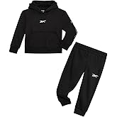 Reebok Toddler Boys Sweatsuit Set - 2 Piece Cozy Athletic Fleece Toddler Jogger Set with Pullover Hoodie and Boys Sweatpants