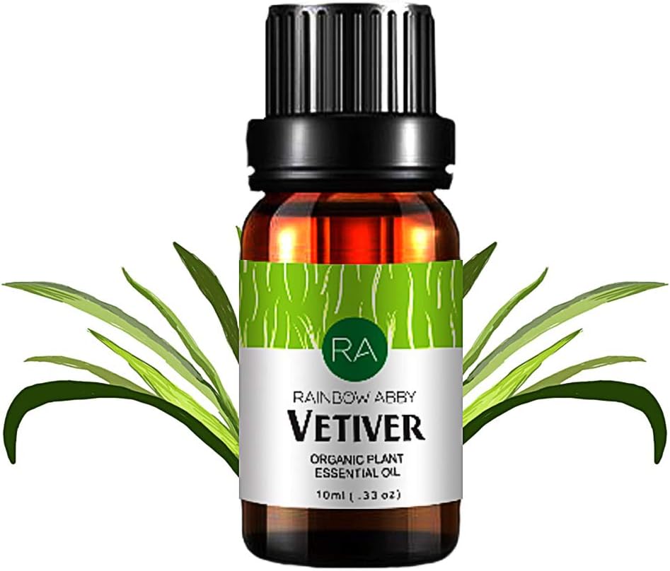 RAINBOW ABBY ベチバー エッセンシャル オイル、100％ 純粋な 天然 アロマ オイル ベチバー（10ML）ディフューザー 用