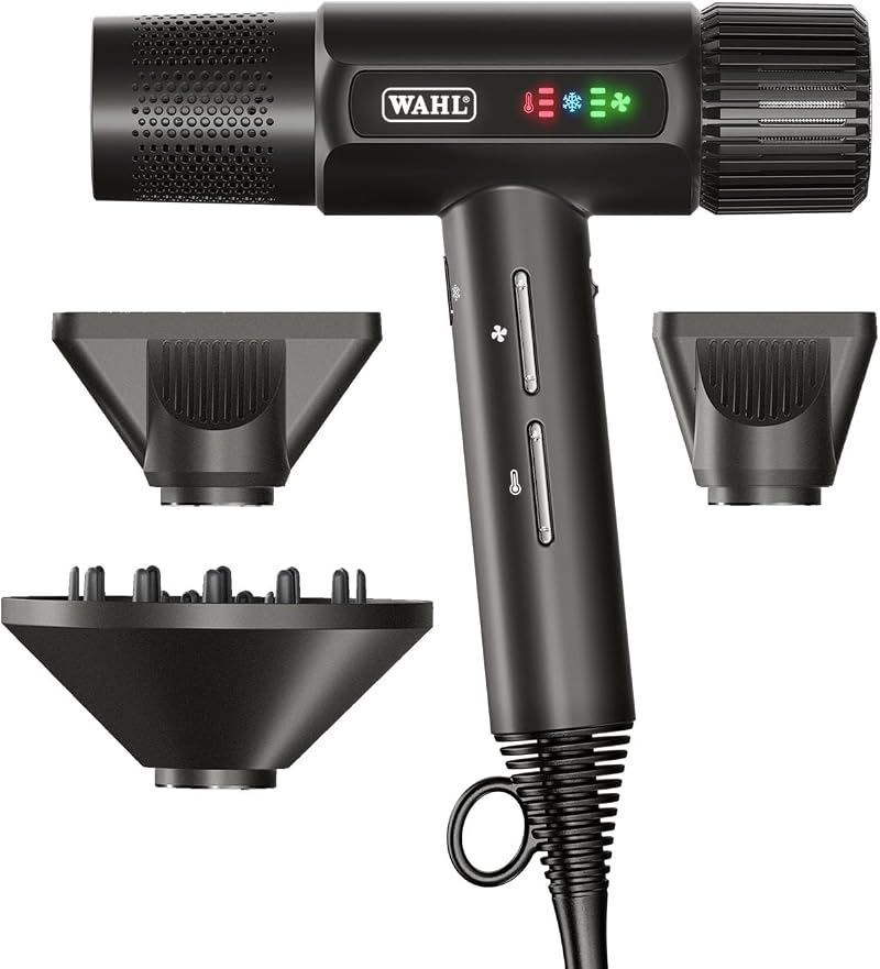 Wahl Vanquish Hair Dryer Lightweight with LED Display 3 Attachments