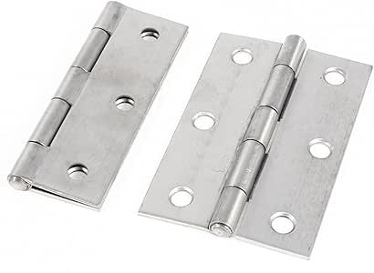 2 PCS tornillos montados tono de la plata puerta del gabinete bisagras