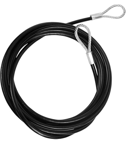 PSI Vinyl Coated Steel Cable - 1/4" Diameter, 30 Ft Length, Looped Ends, For Outdoor & DIY Use